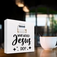 thumbnail image 4 of Zomyto 7x7 Inch What Would Jesus Do Funny Bathroom Wooden Box Sign Desk Decor Change the Toilet Paper Roll Wooden Box Plaque Sign Desk Decor, 4 of 7