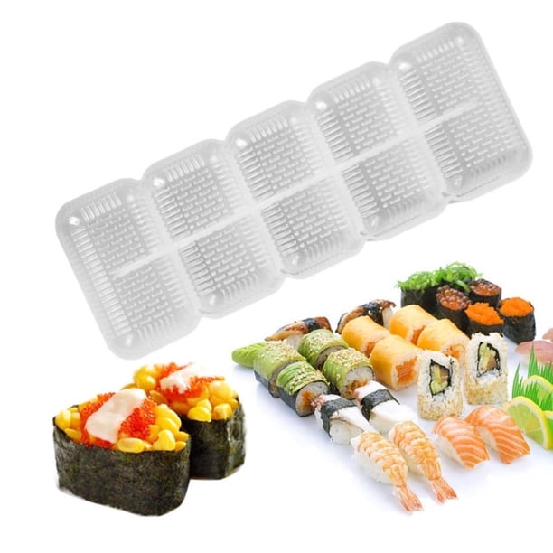 Kit para hacer sushi - Estilo 5 piezas - 5 piezas de plástico de grado alimenticio para hacer nigiri de sushi, bolas de arroz, moldes para herramientas de bolas de arroz DIY