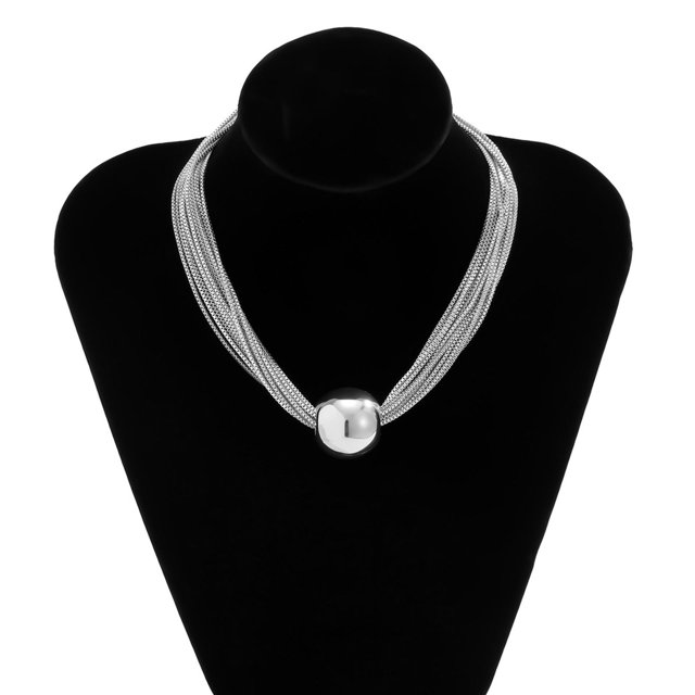 Collar Punk Hugo Gargantilla Cadena Blanco