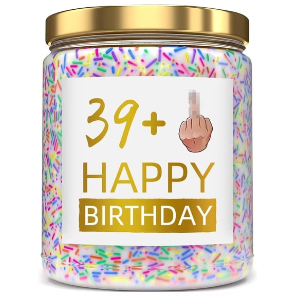 XIZIDA Funny 40th Birthday Candle Lavender Scented Soy Wax 9oz Glass Gift