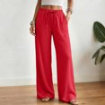 thumbnail image 6 of QGJZVUNL Womens Wide Leg Pants Sweatpants Baggy High-Waisted Drawstring Joggers with Pockets Size 3XL, 6 of 6