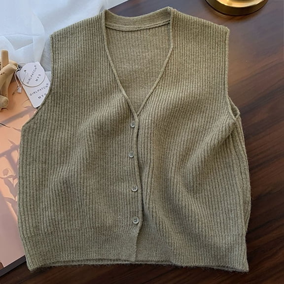 TMOYZQ Womens Sweater Vest Vintage Hollow-Out Crochet Knit Sleeveless Vest Waistcoat Button Up Loose Crop Cardigan Top Cover up Crop Tops