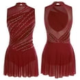 thumbnail image 1 of renvena Costume de Danse Lyrique Robe de Ballet Moderne Sans Manches avec Strass Contemporain Bourgogne TG, 1 of 9