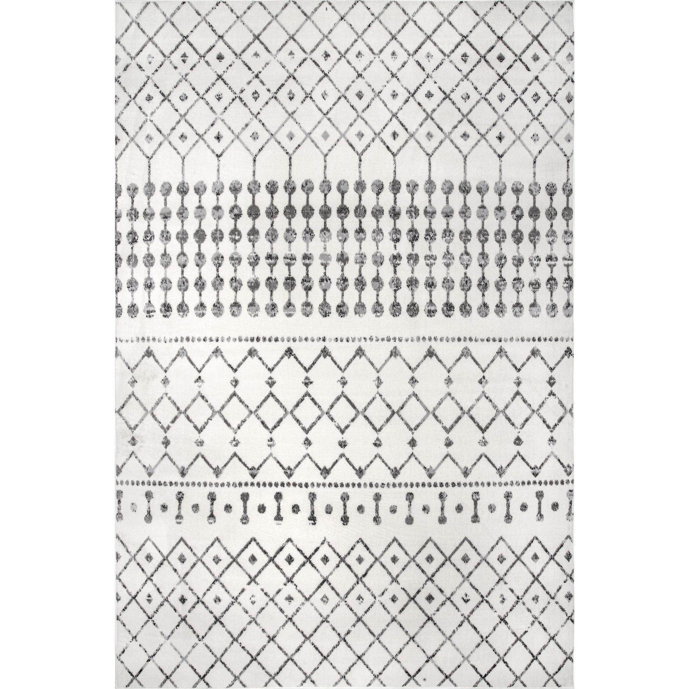 nuLOOM Zola Geometric Moroccan Area Rug, 6' 7" x 9', Zola Grey