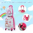 thumbnail image 6 of WANDCO 2 PCS Kids Owl Pattern Luggage Set, 12" Backpack and 16" Spinner Case with 4 Universal Wheels, Travel Suitcase for Boys Girls, Pink, 6 of 9