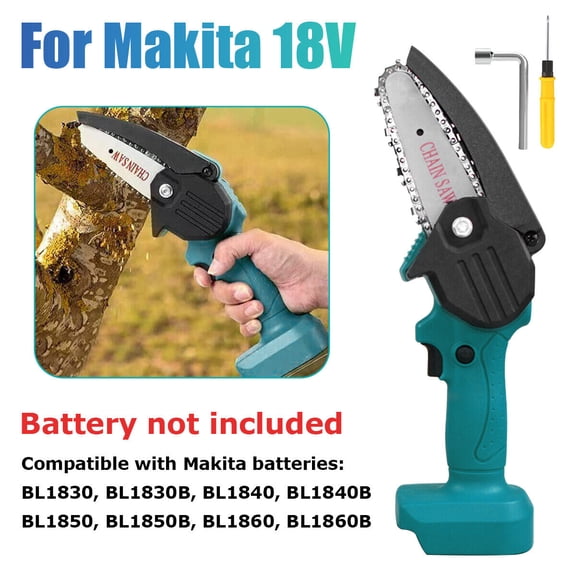 Smallzonex 18V Mini Cordless Chainsaw - Electric Saw Wood Cutter for Makita Batteries