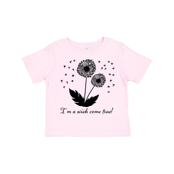Inktastic I'm a Wish Come True Dandelion in Black Boys or Girls Toddler T-Shirt