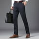 thumbnail image 5 of Pantalones largos para hombre, lisos, informales, de negocios, con bolsillos, para exteriores, con botones y cremallera, de poliéster., 5 of 5