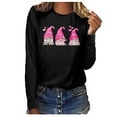 thumbnail image 1 of DPTALR Women's Breast Cancer Printed L Loose Round Neck Long Sleeve T-shirt Tops Blouse, 1 of 3