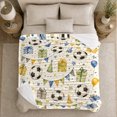 thumbnail image 5 of Soccer Birthday Party Celebration Watercolor, Playful Artistic Scene, Warm Flannel Blanket for Living Room and Bedroom, Celestial Art Lovers Valentine's Day Gift, Artistic Home Decor, 5 of 9