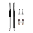 thumbnail image 1 of 2-in-1 Stylus Pen with Clip and Conductive Head and Disc Universal Touchscreen Pen for All Capacitive Touchscreens Cell Phones Tablets Pack of 2pcs Black&Silver, 1 of 7