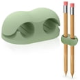 thumbnail image 2 of Dual Slot Adhesive Pencil Holder, Silicone Wall and Desk Pen Organizer, Sticky Marker Storage Clip, Portable Stationary Rack for Clipboard and Office Daily Supplies Arrangement,Green, 2 of 9