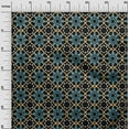 thumbnail image 3 of oneOone Rayon Dark Teal Blue Fabric Asian Tile Star Dress Material Fabric Print Fabric By The Yard 56 Inch Wide, 3 of 4