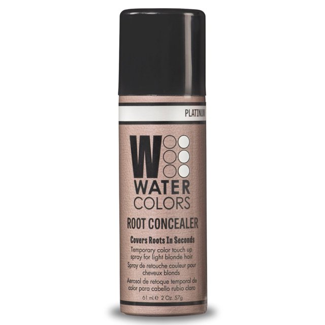 Corrector de raíces de acuarela, retoque de textura y volumen, cubiertas en aerosol para raíces grises y crecimiento, platino, 2 oz