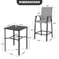 thumbnail image 5 of Nuu Garden 5-Piece Outdoor Bar Set, Bar Height Patio Bistro Set, 4 Textilene Height Back Bar Stools with Footrest and 1 High Top Table with Umbrella Hole, Black and Gray, 5 of 10