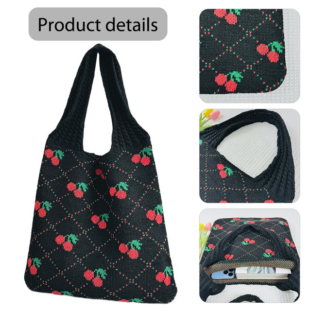 Comestibles Ganchillo Bolso Hobo Punto Lindo Hombro para Mujer Y2K Femenino