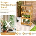 thumbnail image 5 of Gymax Outdoor Wood Garden Shelf 3-Tier Ladder Plant Stand w/ Weatherproof Asphalt Roof, 5 of 10