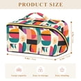 thumbnail image 4 of FORMRS Makeup Bag Travel Cosmetic Organizer for Women Fold Flat Zipper Pouch with Handle, Beige Abstract, 4 of 8