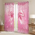 thumbnail image 2 of Feelyou Princess Bowknot Pink Black Out Curtains, Fashion Sequin Print Curtains Pack of 2 (42x63 Each), Teens Kids Girls Women Bedroom Curtains, Black Out Curtains Decor, 2 of 6
