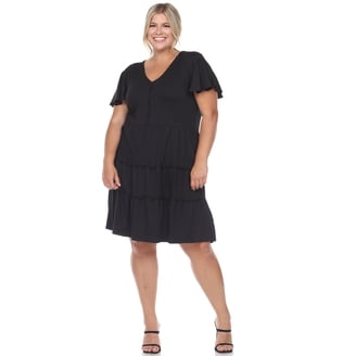 women's Plus Size T Shirt Dress - Knee Length - Casual Wear - Walmart.com
