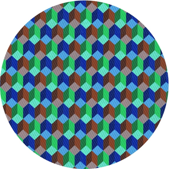 Ahgly Company Indoor Round Patterned Purple Haze Purple Area Rugs, 5' Round