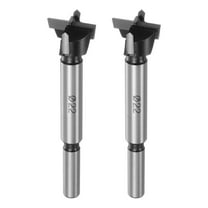 Uxcell 2-Pack Forstner Drill Bit for Woodworking, 7/8in (22mm) Carbide Tip Round Shank Hinge Cutter for Wood Hole Drilling Opener