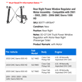 thumbnail image 2 of Rear Right Power Window Regulator and Motor Assembly - Compatible with 2001 - 2003, 2005 - 2006 GMC Sierra 1500 HD 2002, 2 of 2