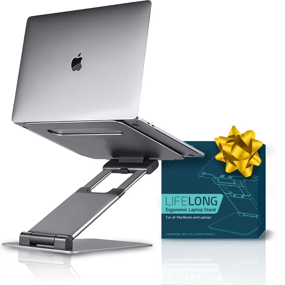 Support Ergonomique pour Ordinateur Portable, Hauteur Réglable jusqu'à 20 Pouces, Rehausseur d'Ordinateur Portable, Supports pour Ordinateurs Portables, Convient à Tous les MacBook, Ordinateurs Portables 10 15 17 Pouces, Support de Bureau pour Ordinateur Portable