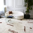 thumbnail image 3 of Carson Carrington Carson Shag Area Rug White/Rust 2'2" x 7' Runner 6' Runner, 8' Runner Runner, Indoor Living Room, Bedroom, Dining Room Ivory, Cream,, 3 of 5