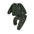 thumbnail image 1 of Fortune Toddler Girls Boys Long Sleeve Ghost Print Sweatshirts Long Pants 2Pcs Fall Set, 1 of 8