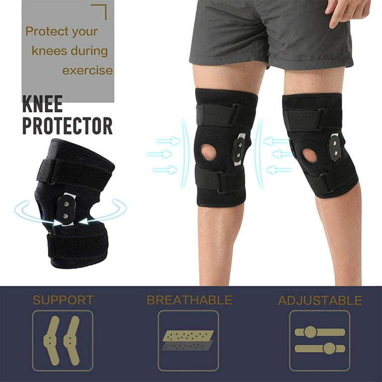 Ozoffer Hinged Knee Brace Adjustable Open Patella Support Swollen Tendon  Ligament Size M