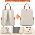 thumbnail image 4 of Mochila para Mujer, Bolsa de Tela Oxford con Correas Oculta Gruesa y Transpirable, Mochila para Portátil con Múltiples Compartimentos, 4 of 4