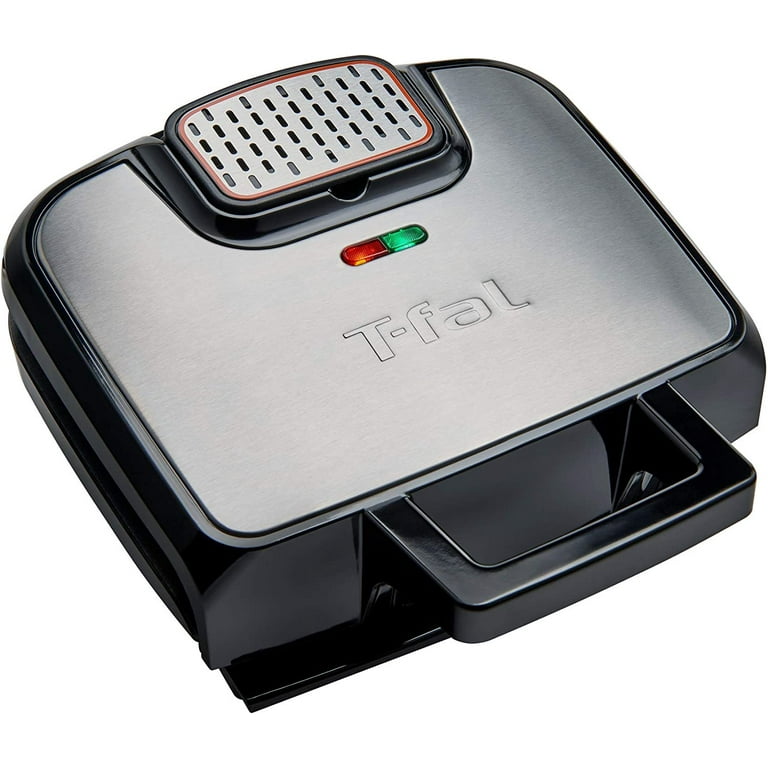 T-fal Stainless Steel Electric Grill 4 Servings Advanced Charcoal  Filtration, 900 Watts Nonstick Removable Plates, Dishwasher Safe, Indoor,  Frozen Food Silver and Black 