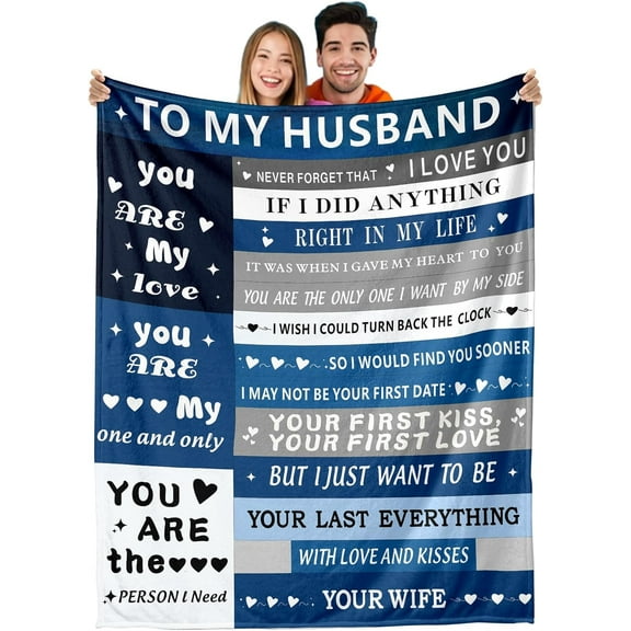 for Husband Blanket Birthday Gift Ideas Valentines Day Gift for Husband Husband Anniversary Throw Blanket Gifts from Wife 1 Year Anniversary Best Husband Ever Fathers Day 50x60