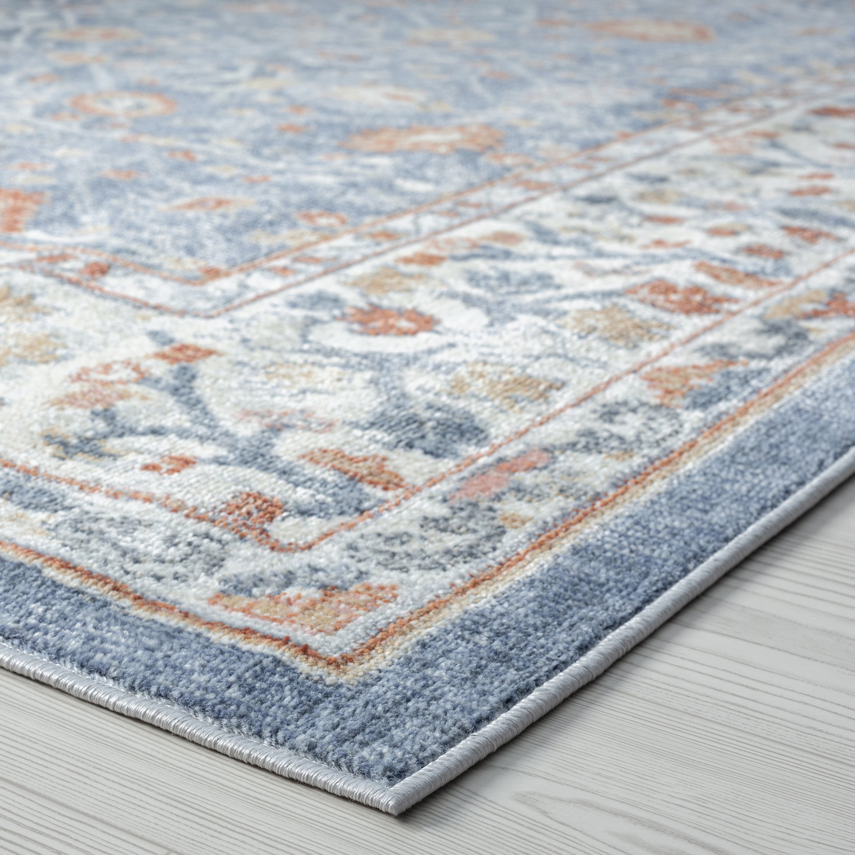 Allure Traditional 2' x 3' Navy and Rust Polypropylene Indoor Area Rug