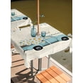 thumbnail image 2 of Outdoor Tablecloth with Umbrella Hole for Patio/Picnic/Party/Camping, Spring Daisy Waterproof Table Cloth Square Cover Washable, White Flowers Blue Country Car Rustic Botanical (60"x 60"), 2 of 8