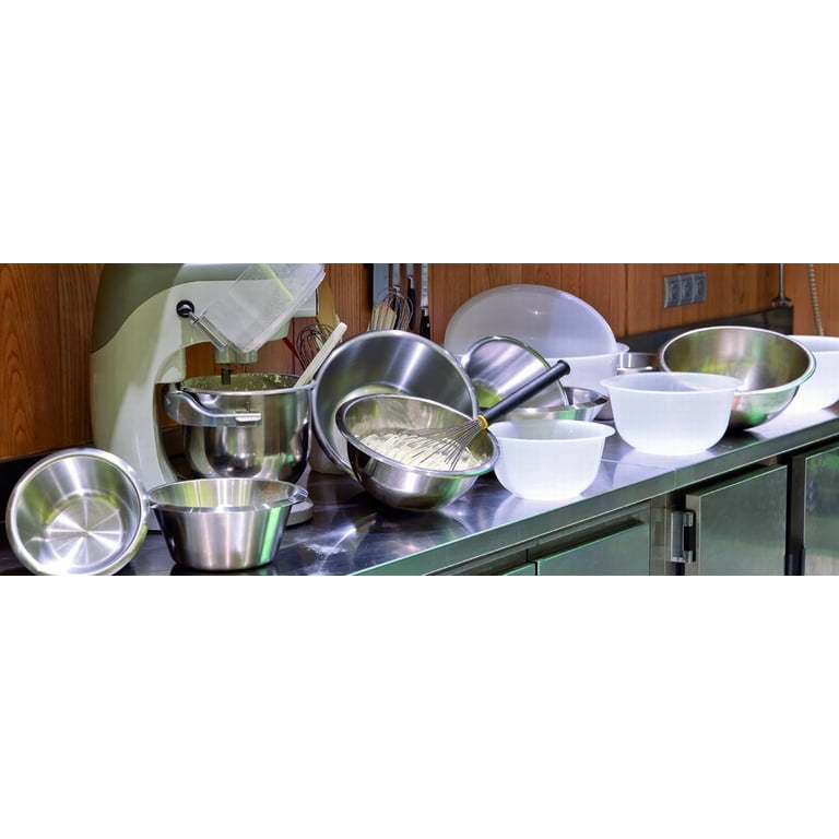 Matfer Bourgeat Stainless Steel Flat Bottom Mixing Bowl - 11 3/4 Inch, 18/10 Stainless Steel, Made In France