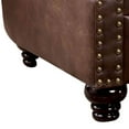 thumbnail image 4 of Chair with Button Tufted Backrest and Rolled Design Arms, Brown, 4 of 5