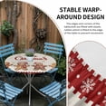 thumbnail image 2 of Gingerbread Christmas Round Tablecloth for 45-54 Inch Tables,Fitted Table Cover with Elastic Edge,Red Snowflake Golden Winter Xmas Waterproof Outdoor Table Cloth Protector for Patio Garden Dinner, 2 of 9
