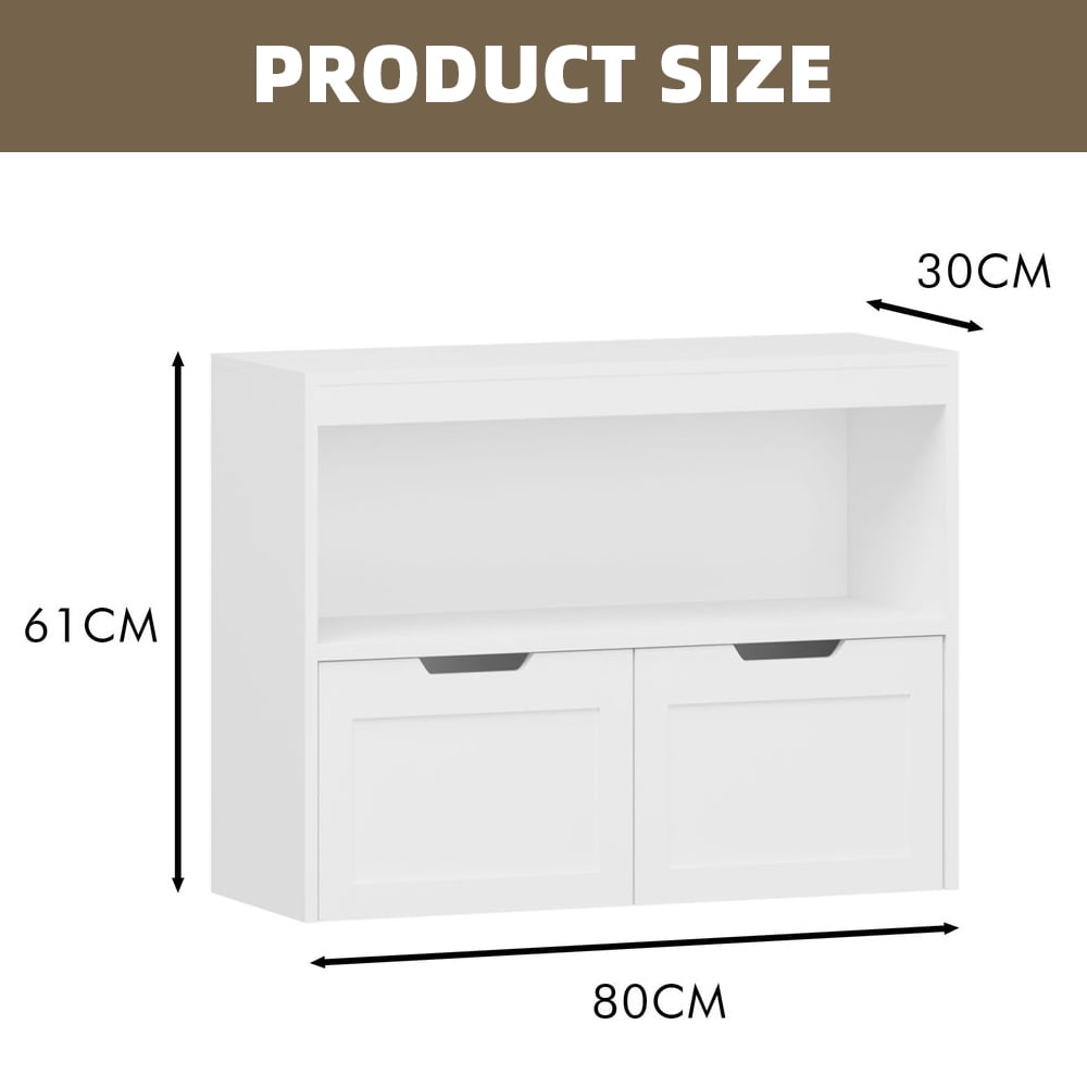 MIDOQIN Toy Storage Organizer with Drawers, Floor Toy Box with Wheels and Open Shelf, Playroom Organization and Storage Chest
