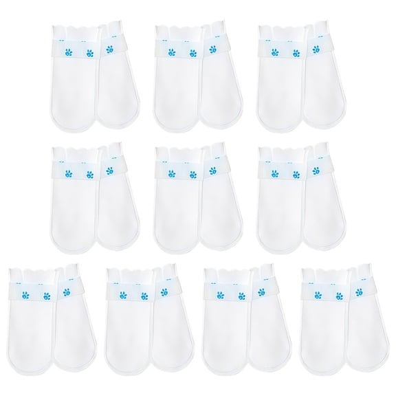 Disposable Pet Paw Covers, 20 Pcs Non-Woven Fabric Boots for Medium to Large Dogs 15-30 lbs, M 6.5 x 3 in, Waterproof Anti-Dirty Outdoor Dog Shoe for Walking, Convenient Hygienic Pet Supplies