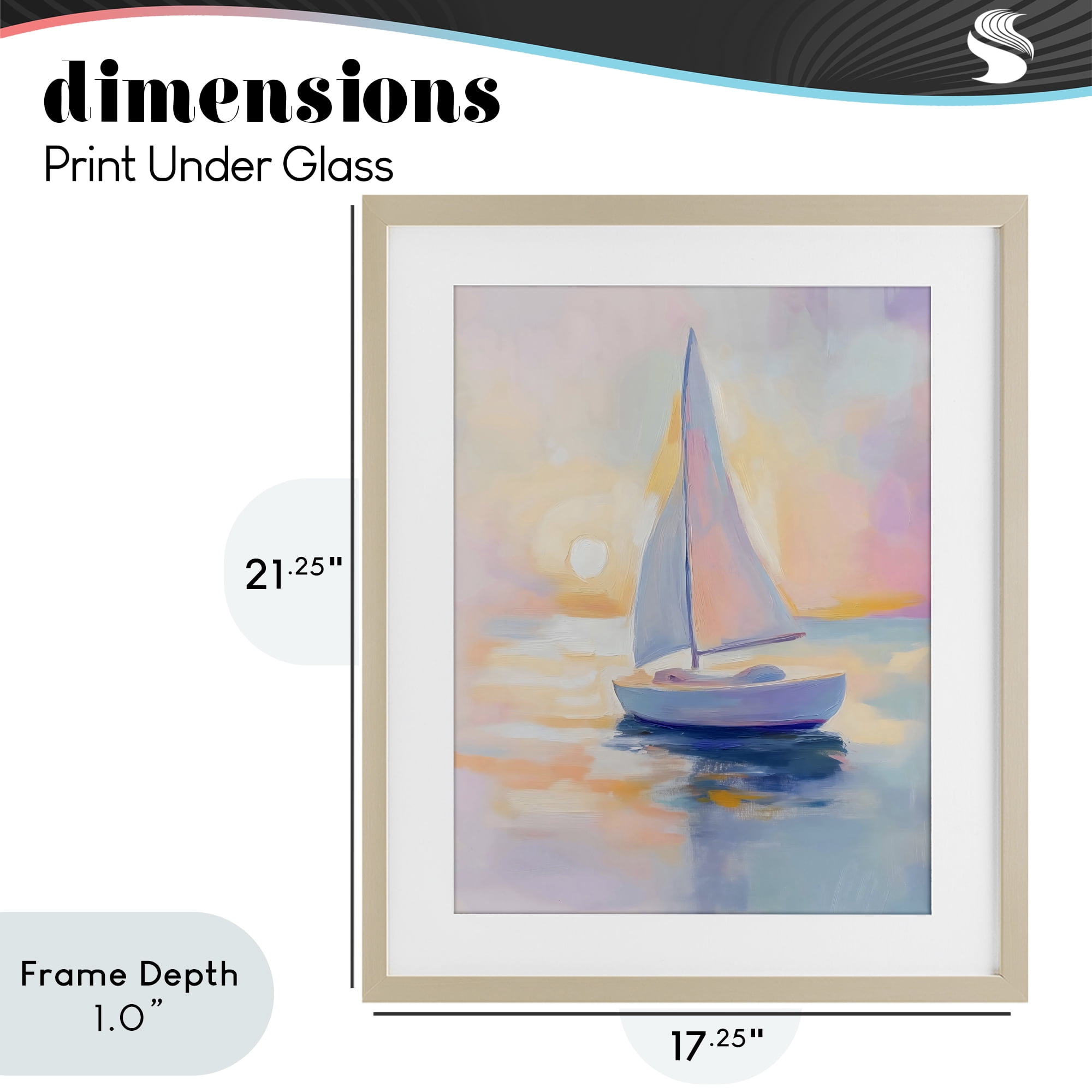 Stupell Industries Pastel Sailboat Toward Pink Horizon Birch Framed Print Under Glass, design by The Prints Vibe