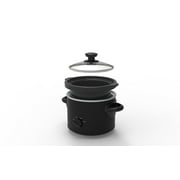 Mainstays 2 Quart Round Slow Cooker, with Matte Black Finish and Glass Lid