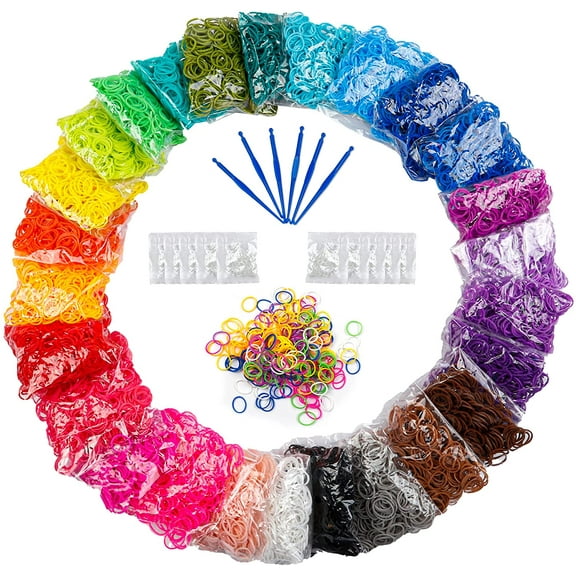 12730  Loom Rubber Bands Refill Kit in 26 Color with 500 Clips,6 Hooks, Premium Bracelet Making Kit for Weaving DIY Crafting Gift