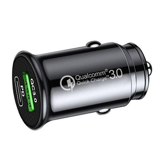 30W PD USB C Car Charger, USB Type C Fast Power Charging Block Dual Port USB A & USB-C Plug Cargador Carro Lighter Adapter for iPhone, iPad, Samsung Galaxy, LG, Google Pixel, Moto, USB-C Port