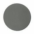 thumbnail image 1 of Abstract Mouse Pad for Computers, Shapes Framed by Polka Dotted Square Forms Theme of Simplicity Print, Round Non-Slip Thick Rubber Modern Mousepad, 8" Round, Dark Grey and Eggshell, by Ambesonne, 1 of 2