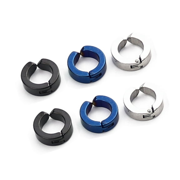 6pcs stainless steel ear clip Men's retro fake earrings without ear holes Ear buckle