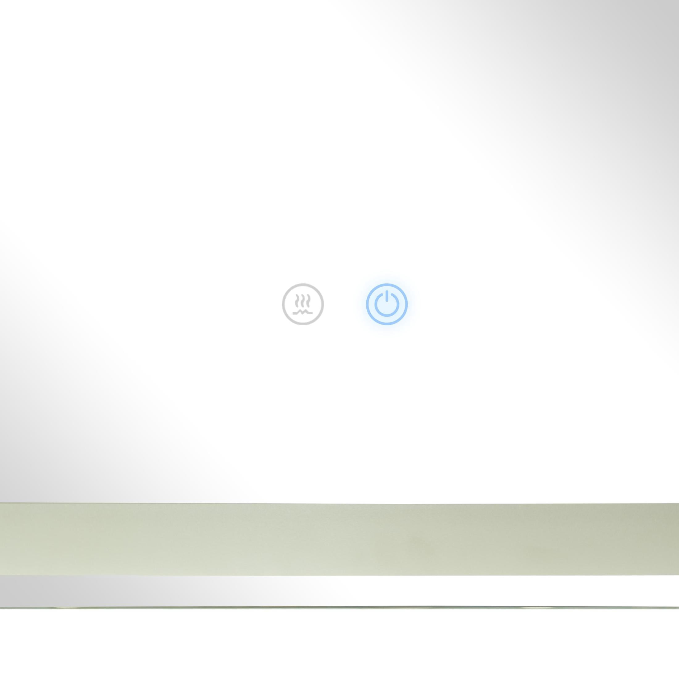 DecMode 51" x 32" Silver Anti Fog Mirror with LED Light