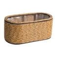 thumbnail image 3 of Imitation Rattan Flower Basket Room Decoration Decorative Planter Desktop Flower oval brown, 3 of 9