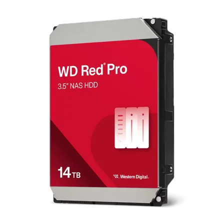 Western Digital 14TB WD Red Pro NAS SATA HDD, 3.5" Internal Hard Drive HDD, 7200 RPM, 512MB Cache, CMR - WD142KFGX